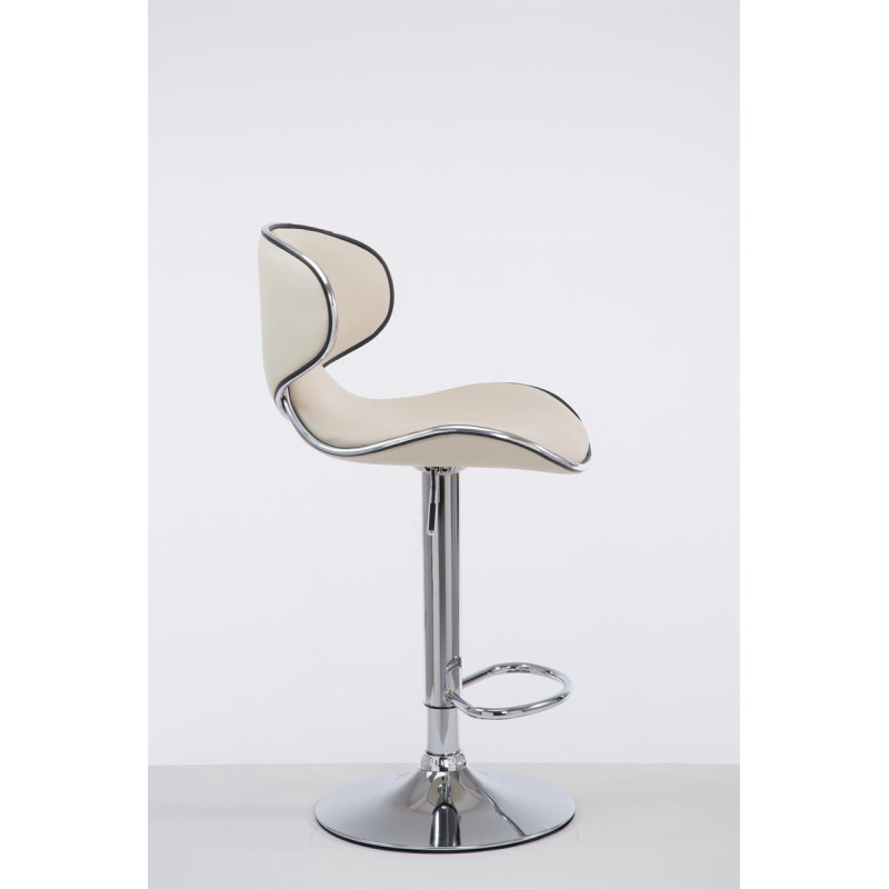 Tabouret de bar chromé Las Vegas V2 crème