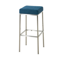 Tabouret de bar en tissu Montreal E80 bleu