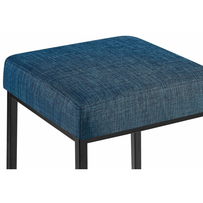Tabouret de bar en tissu Montreal B80 bleu