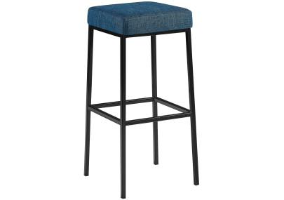 Tabouret de bar Montreal B85, tissu bleu