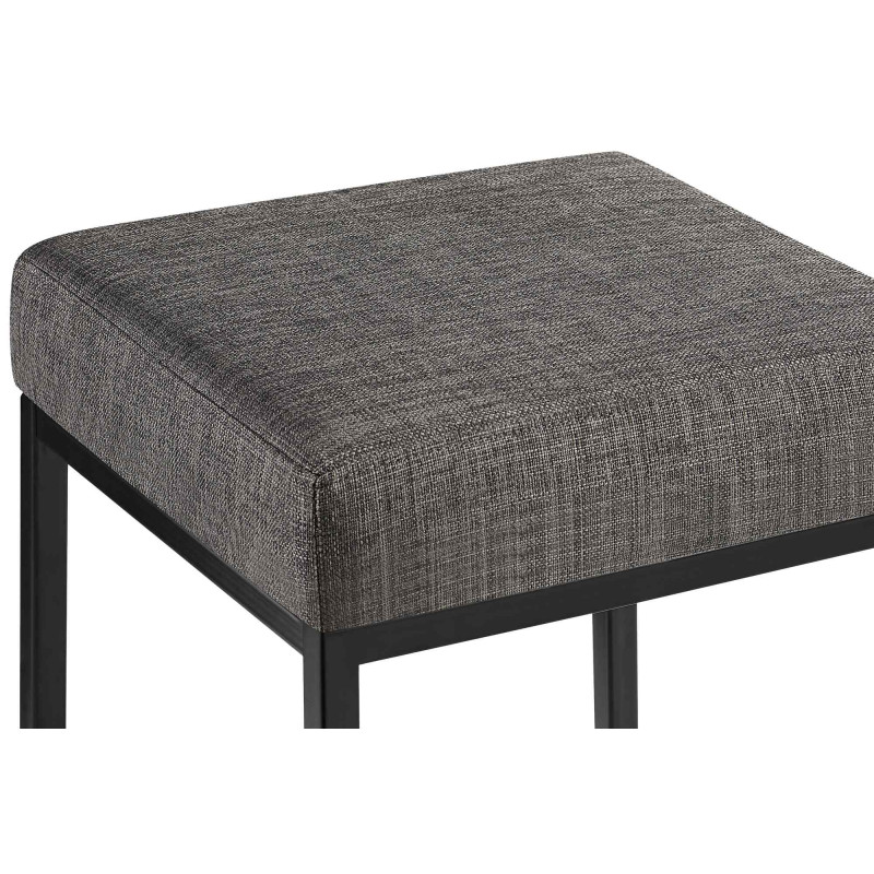 Ensemble de 2 tabourets de bar Montreal 85, tissu noir gris