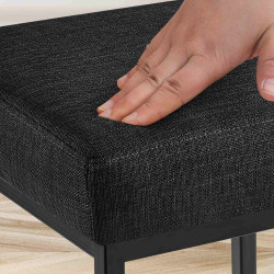 Conjunto de 2 taburetes de bar Montreal 85, tela gris oscuro negro