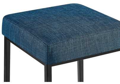 Ensemble de 2 tabourets de bar Montréal, 85, tissu, noir/bleu