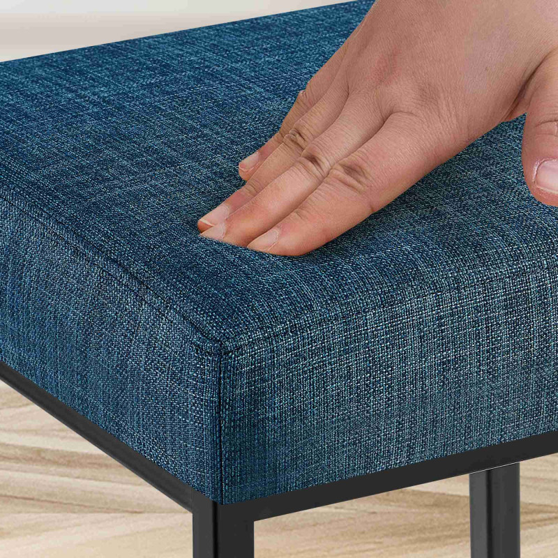 Conjunto de 2 taburetes de bar Montreal 85, tela negro azul