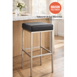 Tabouret de bar en tissu Montreal E80 gris