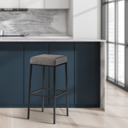 Tabouret de bar en tissu Montreal E85 gris