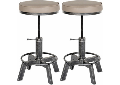 Coppia di sgabelli Destin argento antico