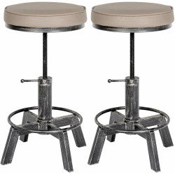 Coppia di sgabelli Destin argento antico