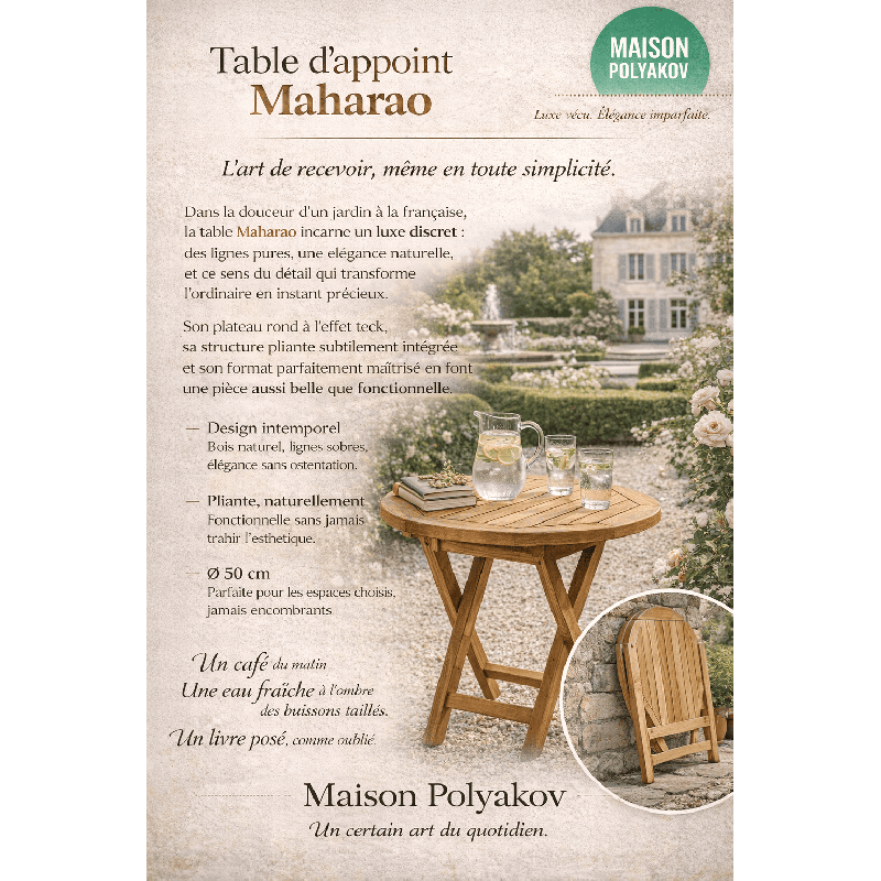 Table de jardin en teck Maharao