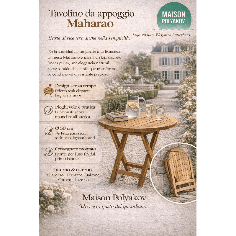 Tavolo da giardino in teak Maharao