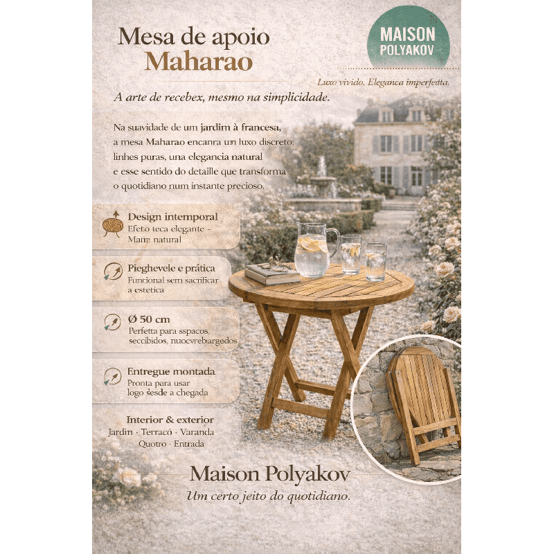 Table de jardin en teck Maharao