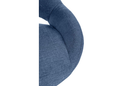 Tabouret de bar Milet, tissu doré et bleu