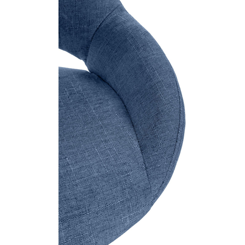 Tabouret de bar Milet, tissu doré bleu