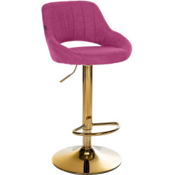 Tabouret de bar Milet, tissu doré violet
