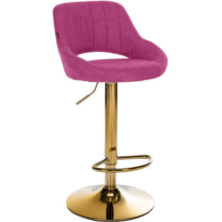 Tabouret de bar Milet, tissu doré violet