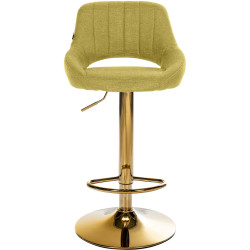 Tabouret de bar Milet, tissu doré vert
