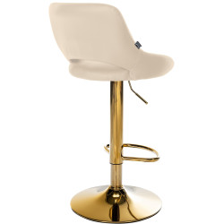 Sgabello da bar Milet, ecopelle, color crema dorato