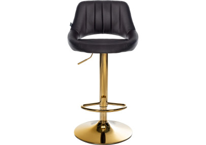 Tabouret de bar Milet, similicuir, doré brun