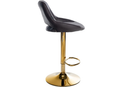 Tabouret de bar Milet, similicuir, doré brun