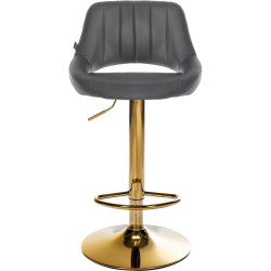 Tabouret de bar Milet, similicuir, doré gris