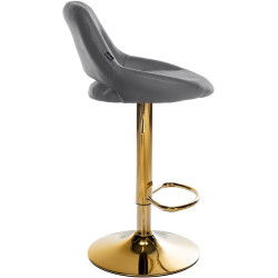 Tabouret de bar Milet, similicuir, doré gris