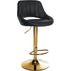 Taburete de bar Milet, couro sintético, dourado preto