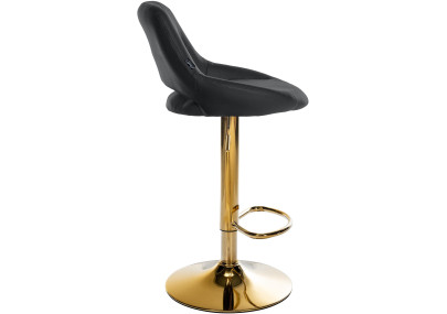 Tabouret de bar Milet, similicuir, or et noir