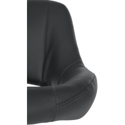 Sgabello da bar Milet, ecopelle, nero dorato