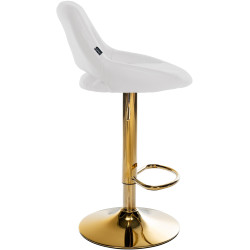 Tabouret de bar Milet, similicuir, doré blanc