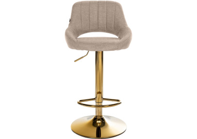 Tabouret de bar Milet, tissu taupe doré