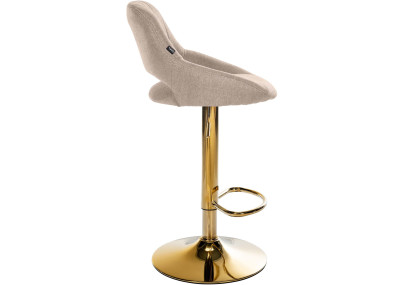 Tabouret de bar Milet, tissu taupe doré