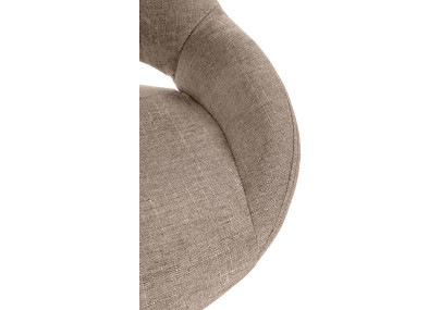 Tabouret de bar Milet, tissu taupe doré