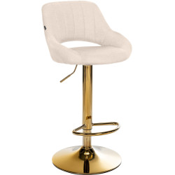 Taburete de bar Milet, tecido dourado creme