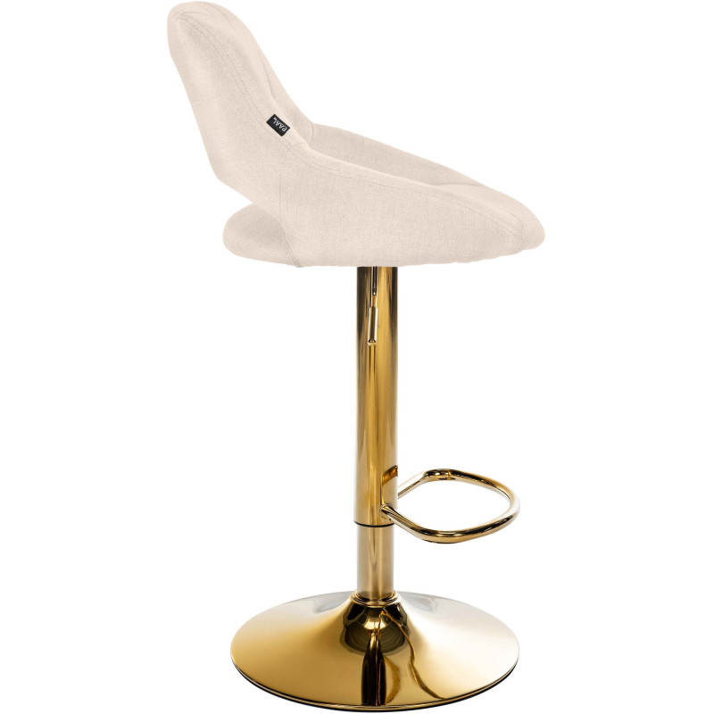 Tabouret de bar Milet, tissu doré crème