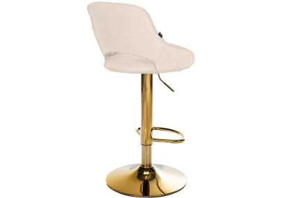 Taburete de bar Milet, tecido dourado creme