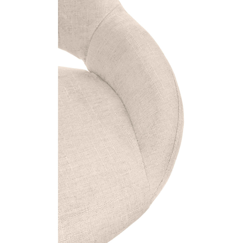 Tabouret de bar Milet, tissu doré crème