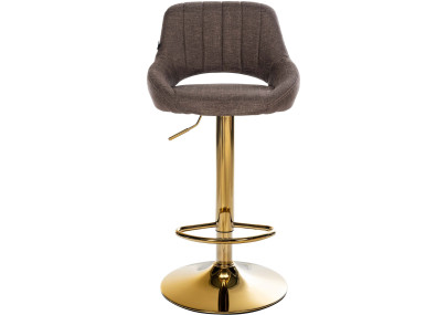 Tabouret de bar Milet, tissu brun doré