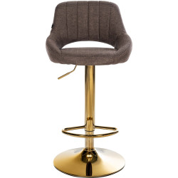 Tabouret de bar Milet, tissu doré brun