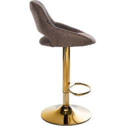 Tabouret de bar Milet, tissu doré brun