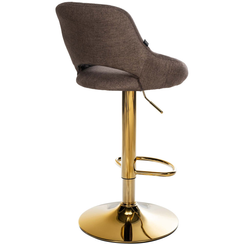 Tabouret de bar Milet, tissu doré brun