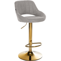 Tabouret de bar Milet, tissu doré gris