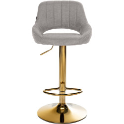 Taburete de bar Milet, tecido dourado cinza