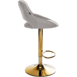 Tabouret de bar Milet, tissu doré gris