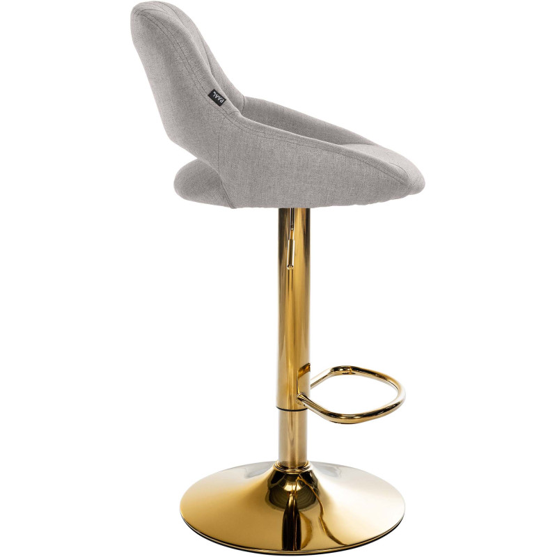 Taburete de bar Milet, tecido dourado cinza
