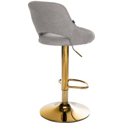 Tabouret de bar Milet, tissu doré gris