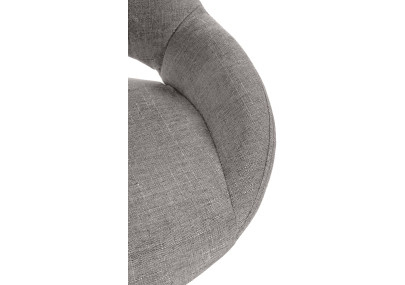 Tabouret de bar Milet, tissu doré et gris