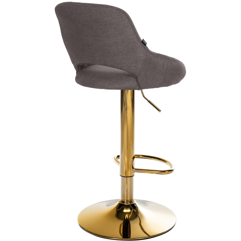 Tabouret de bar Milet, tissu doré gris foncé