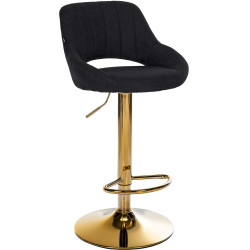 Taburete de bar Milet, tecido dourado preto