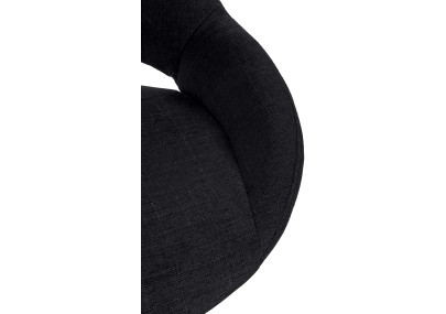 Tabouret de bar Milet, tissu doré et noir