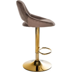 Tabouret de bar Milet en velours doré brun